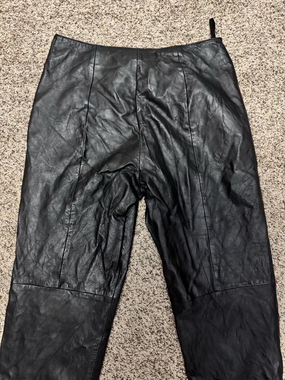 Margaret Godfrey Black 100% Leather Straight Leg Pants